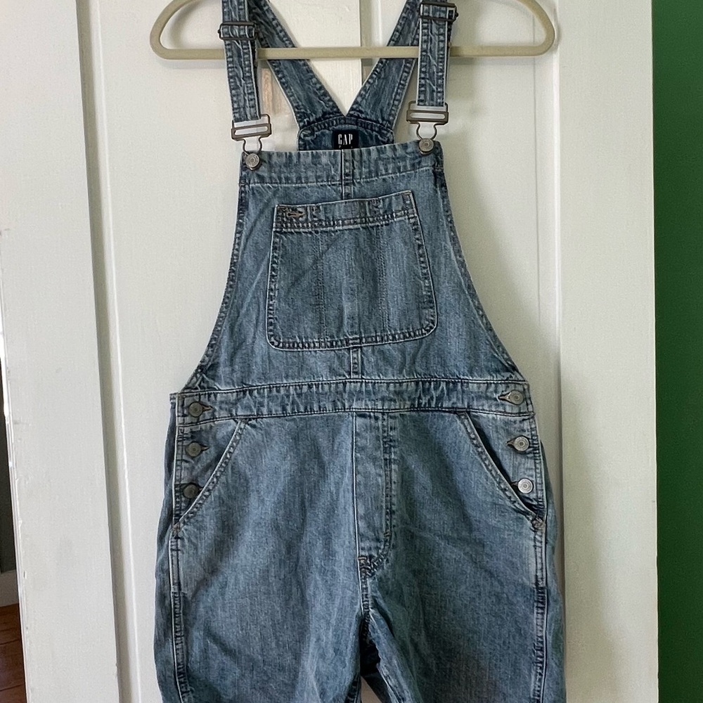 GAP Denim Bib Overalls in Light Blue Wash